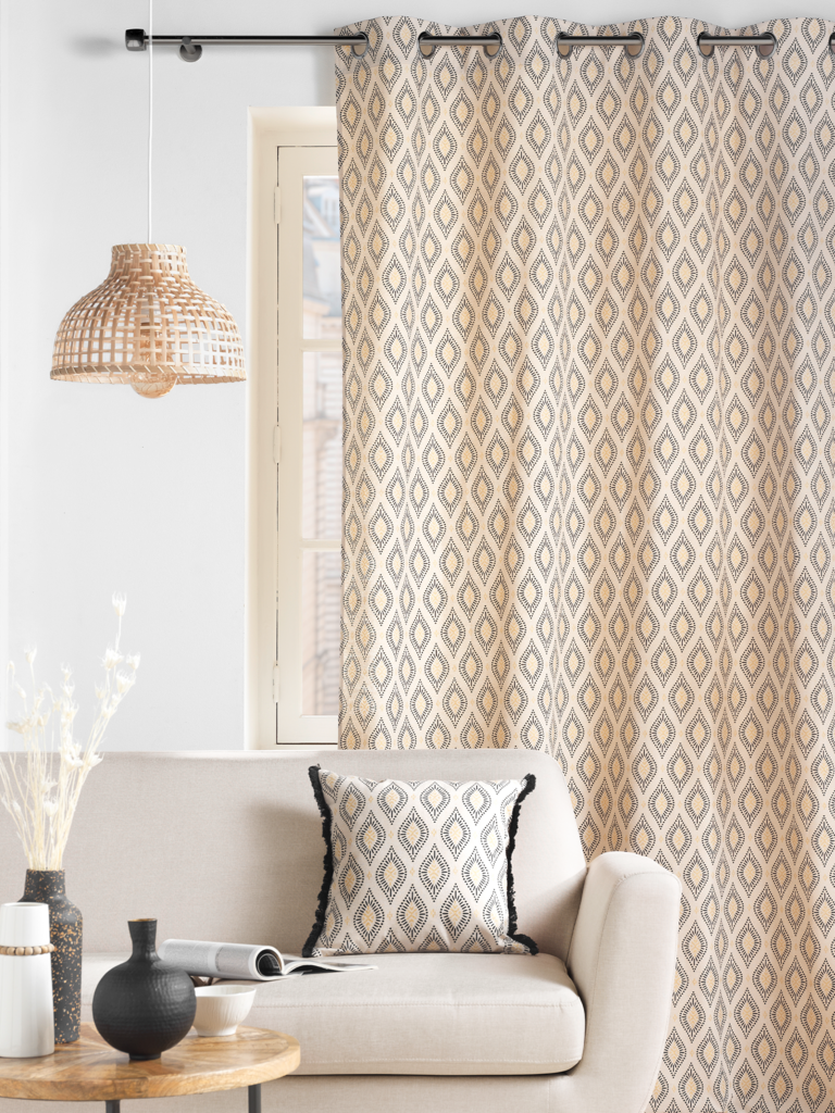 Douceur d'Intérieur, Tenda con occhielli, 140 x 240 cm, colore: Bordeaux, cotone riciclato, Mistraline